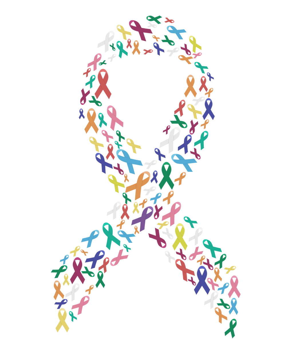 All Cancer Ribbon Colors - 1075- Placed on your shirt of choice