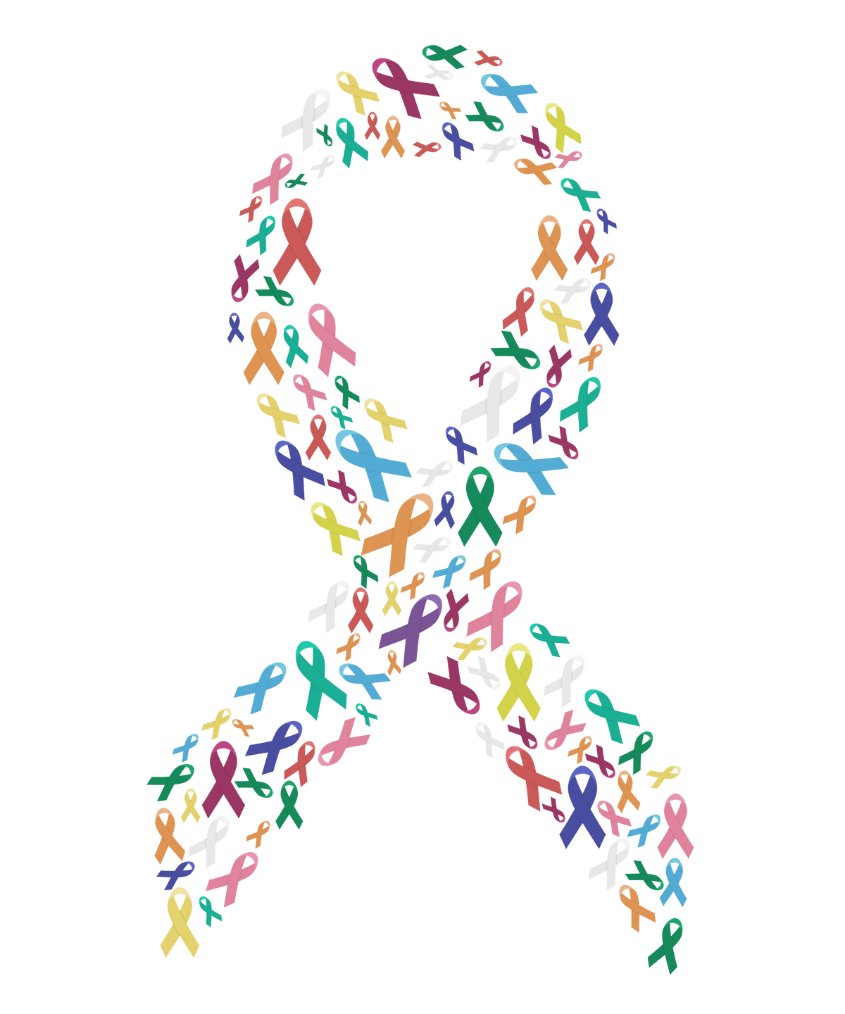 All Cancer Ribbon Colors - 1075- Placed on your shirt of choice