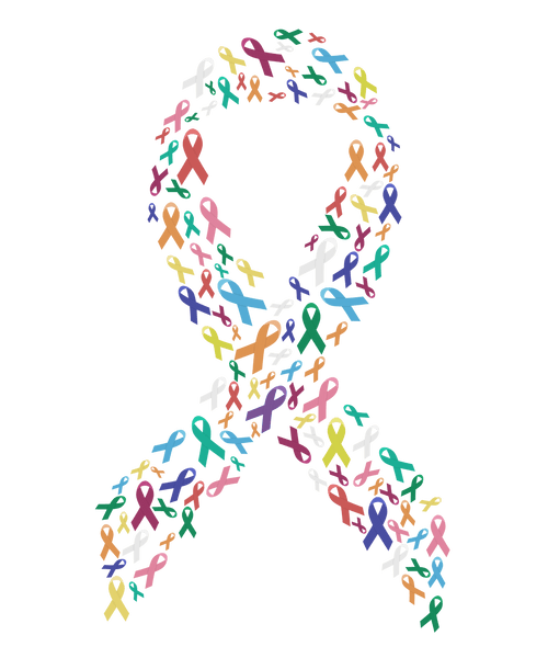 All Cancer Ribbon Colors - 1075- Placed on your shirt of choice