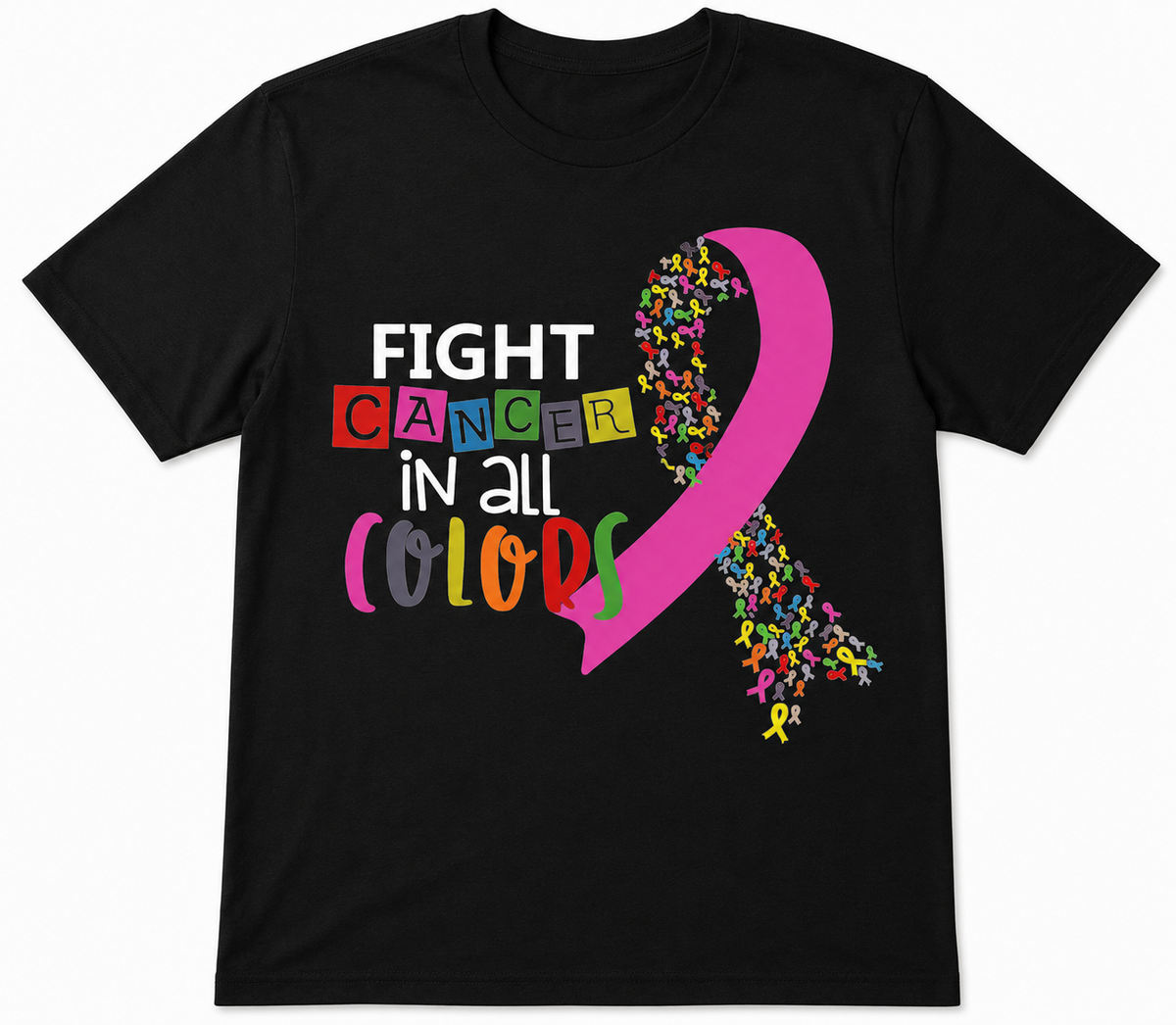 Fight Cancer blk ltrs - 1060- Placed on your shirt of choice
