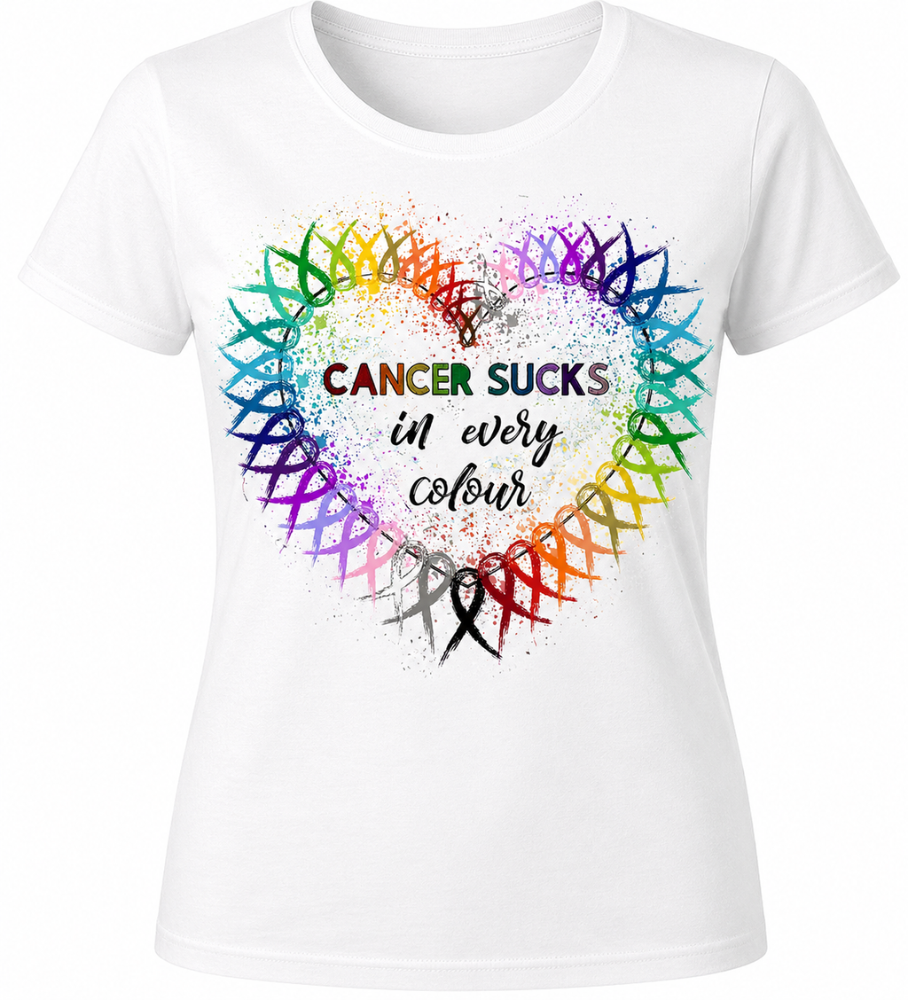 Cancer sucks in every color - 1066- Placed on your shirt of choice
