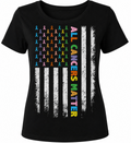 Cancer Awareness Flag of Ribbons - 1078- Placed on your shirt of choice