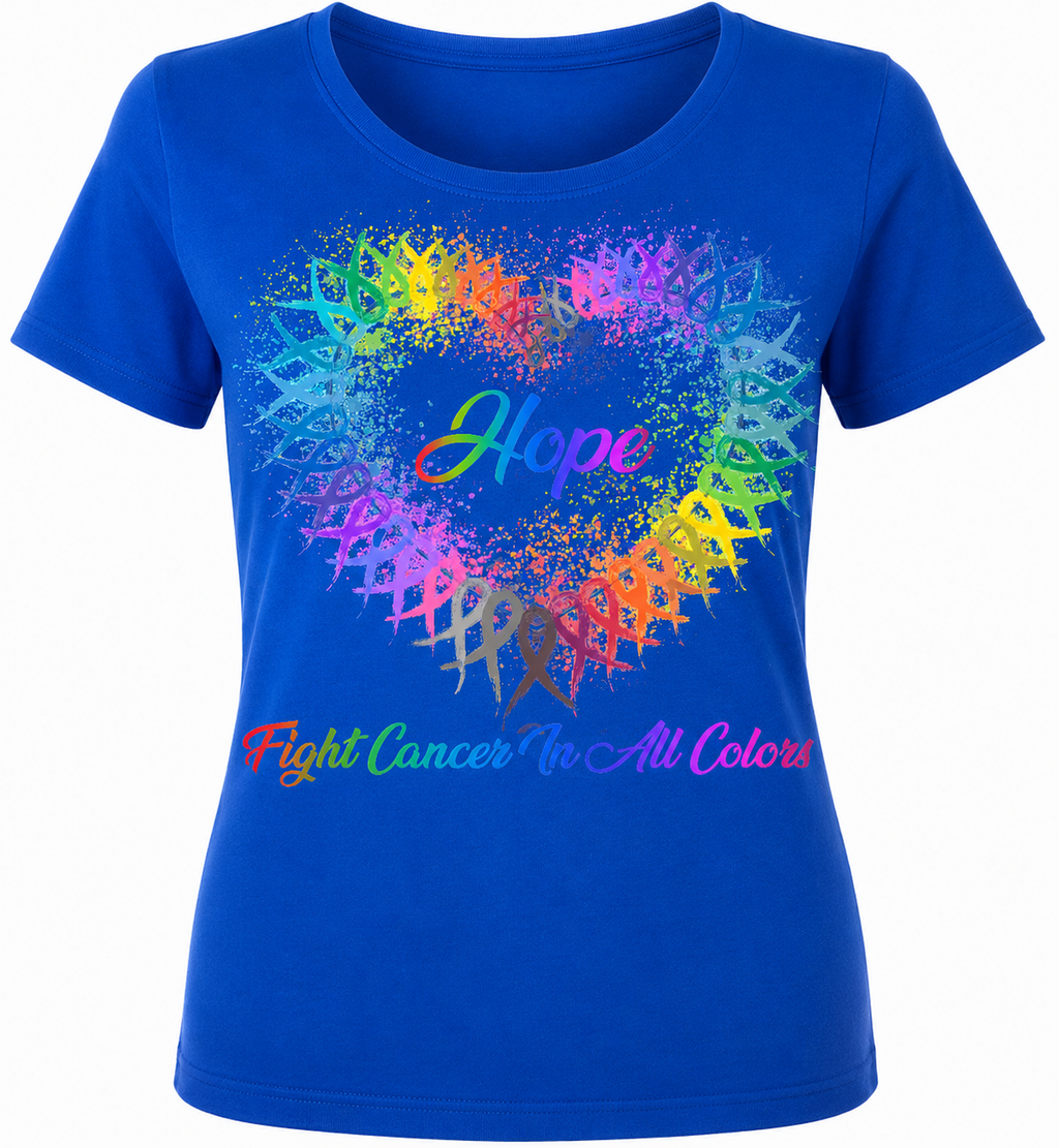 Hope, Fight Cancer in all Colors - 1079- Placed on your shirt of choice