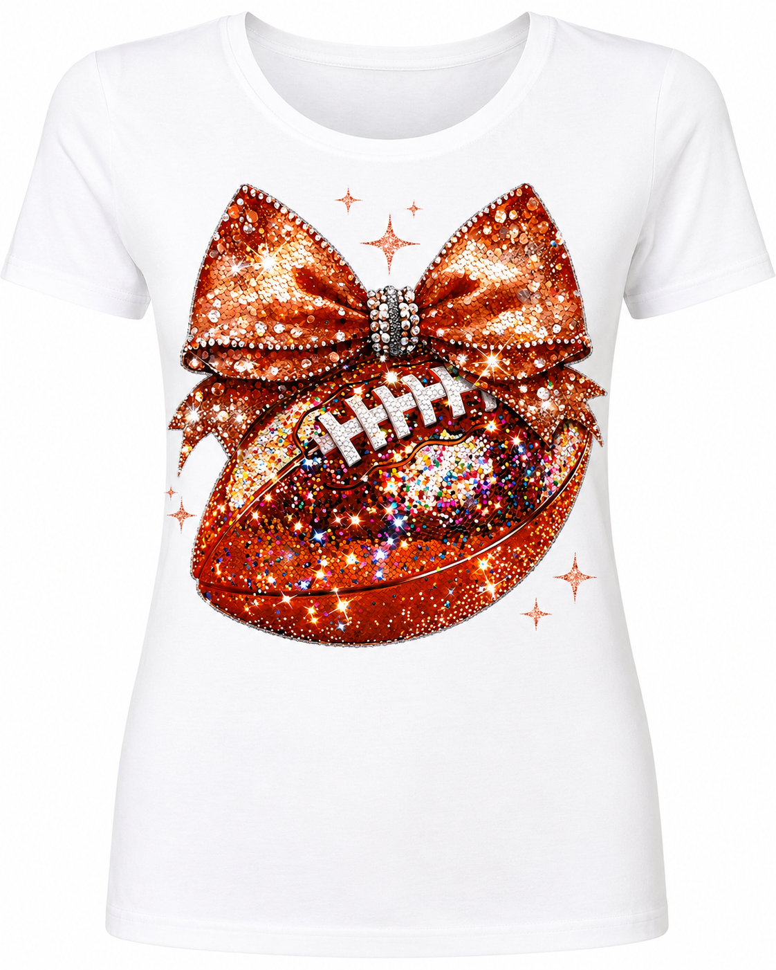 Glitter Football with Bow- 1051