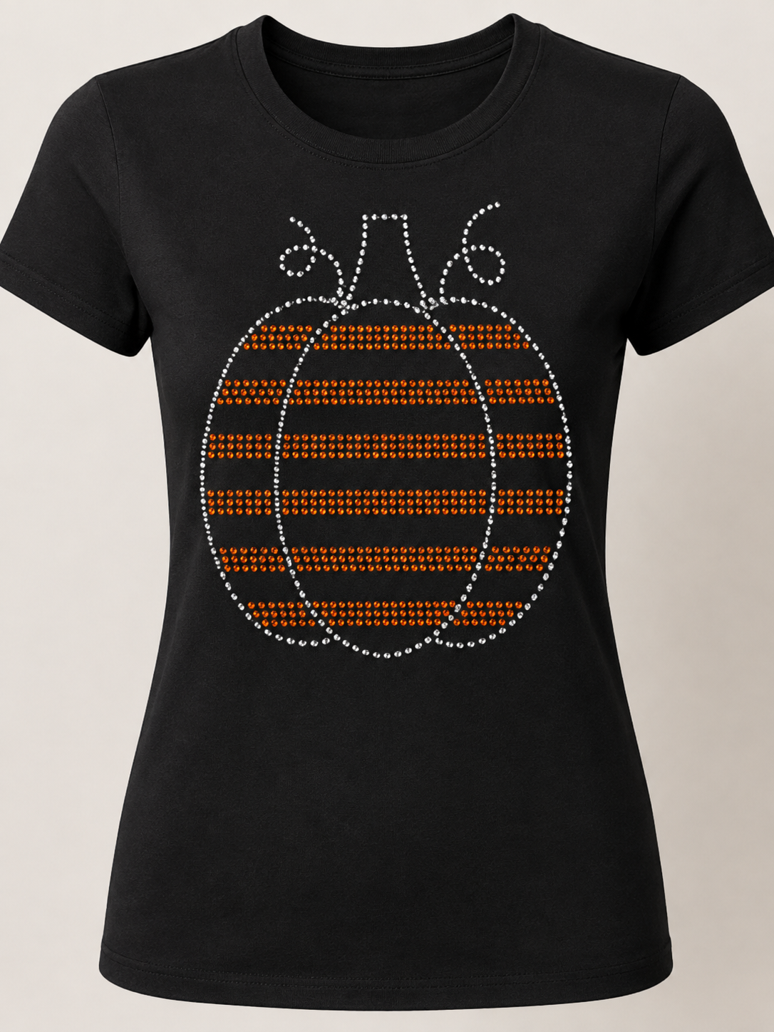 Striped pumpkin , Blingy, Rhinestones - 1019