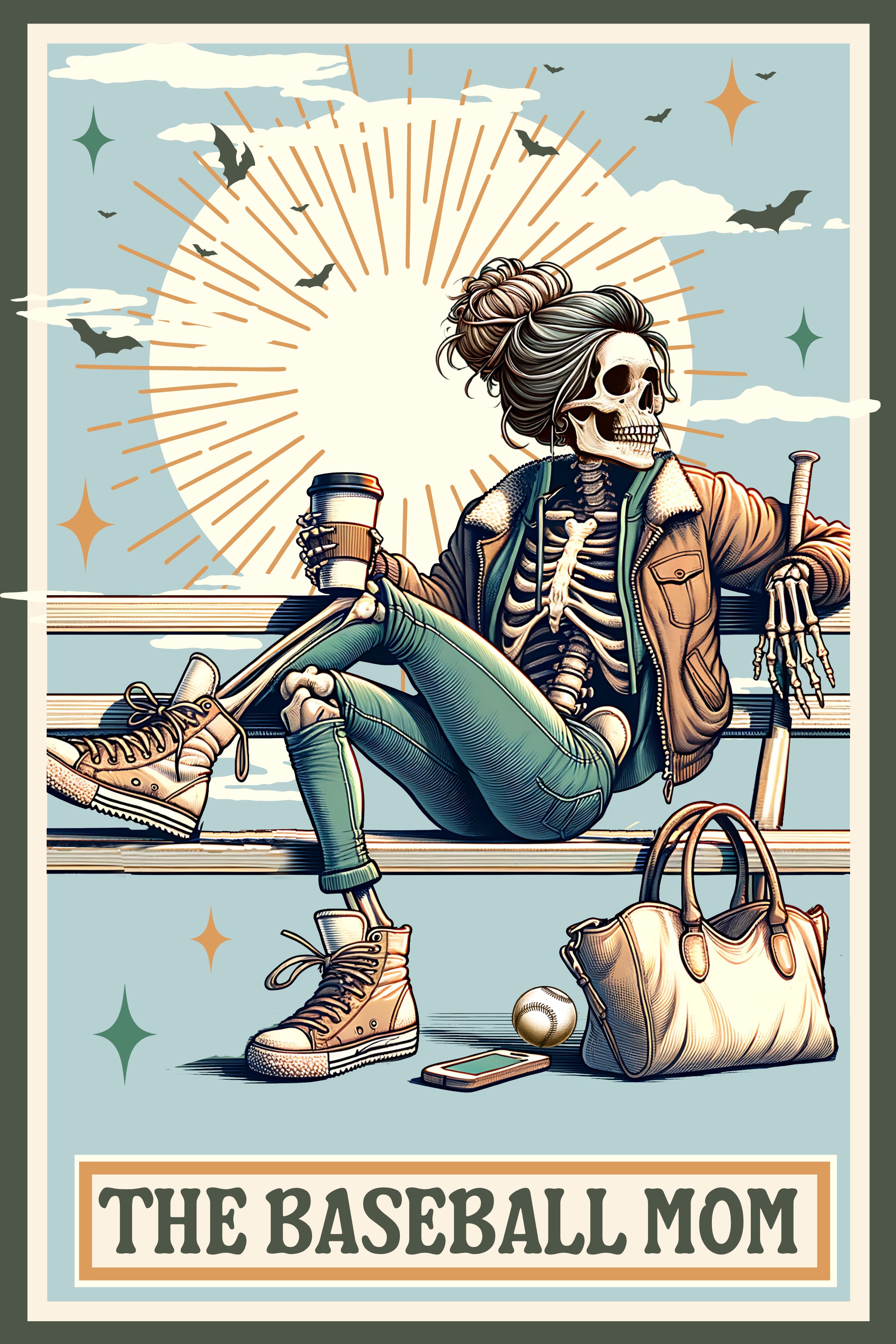 Baseball mom, skeleton - 1098