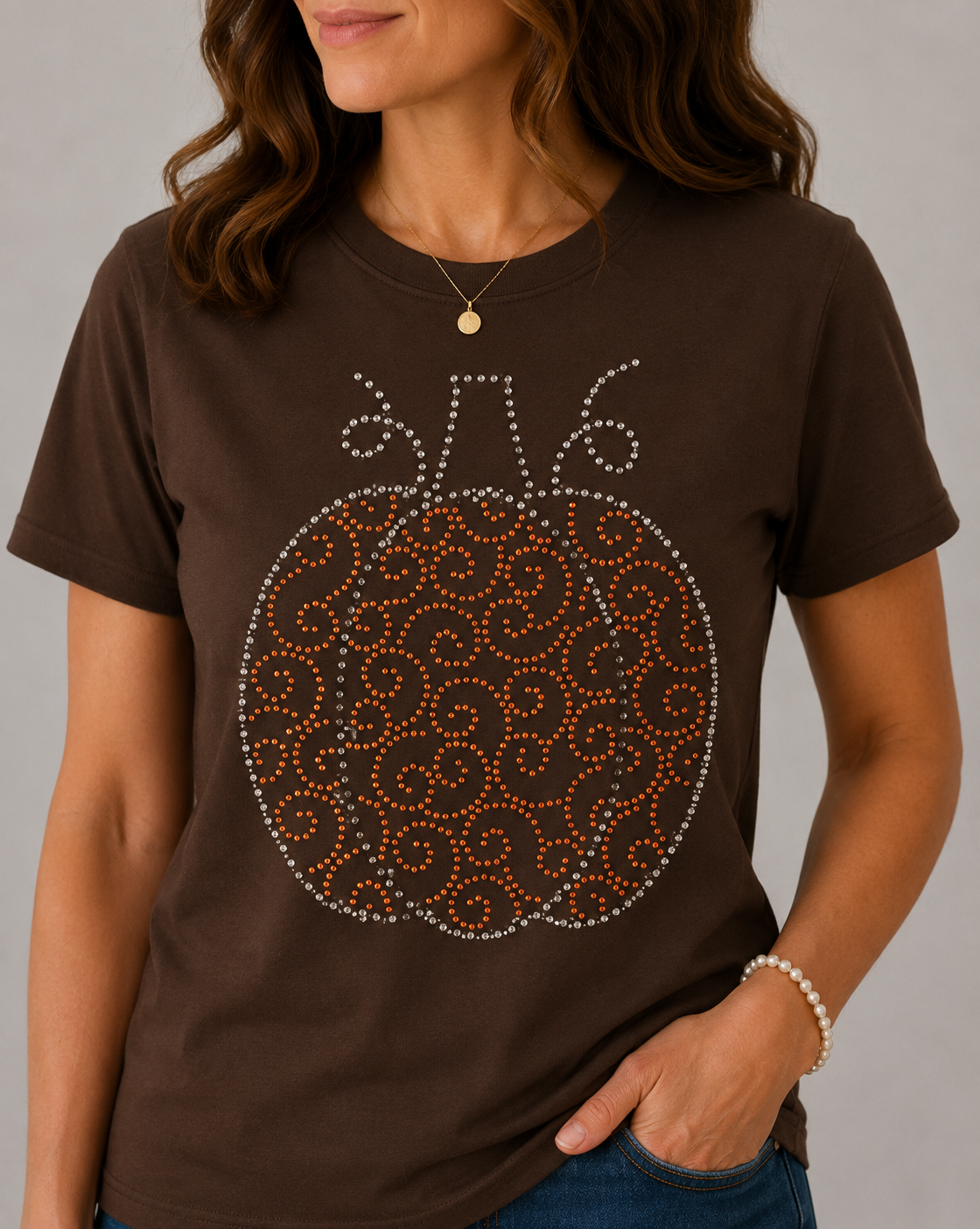Lacy pumpkin , Blingy, Rhinestones - 1018