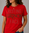 Resting Grinch Face, Blingy, Rhinestones - 1038
